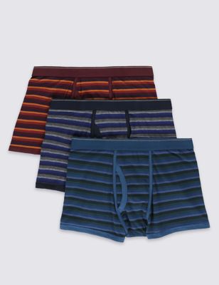 3 Pack 4-Way Stretch Cotton Cool & Fresh&trade; Orange Ombre Trunks with StayNEW&trade;